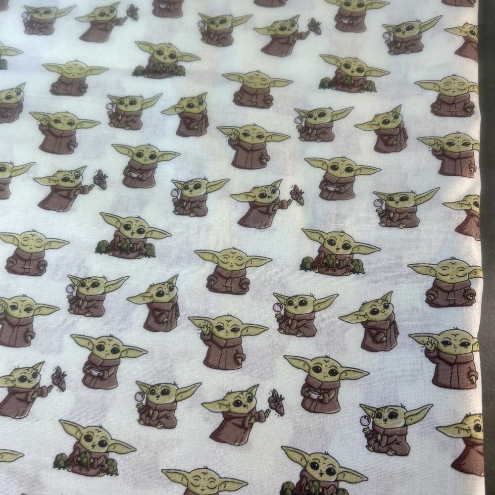 Star Wars Grogu Baby Yoda Fabric 44x72 Mandalorian Camelot Cotton Mint Green